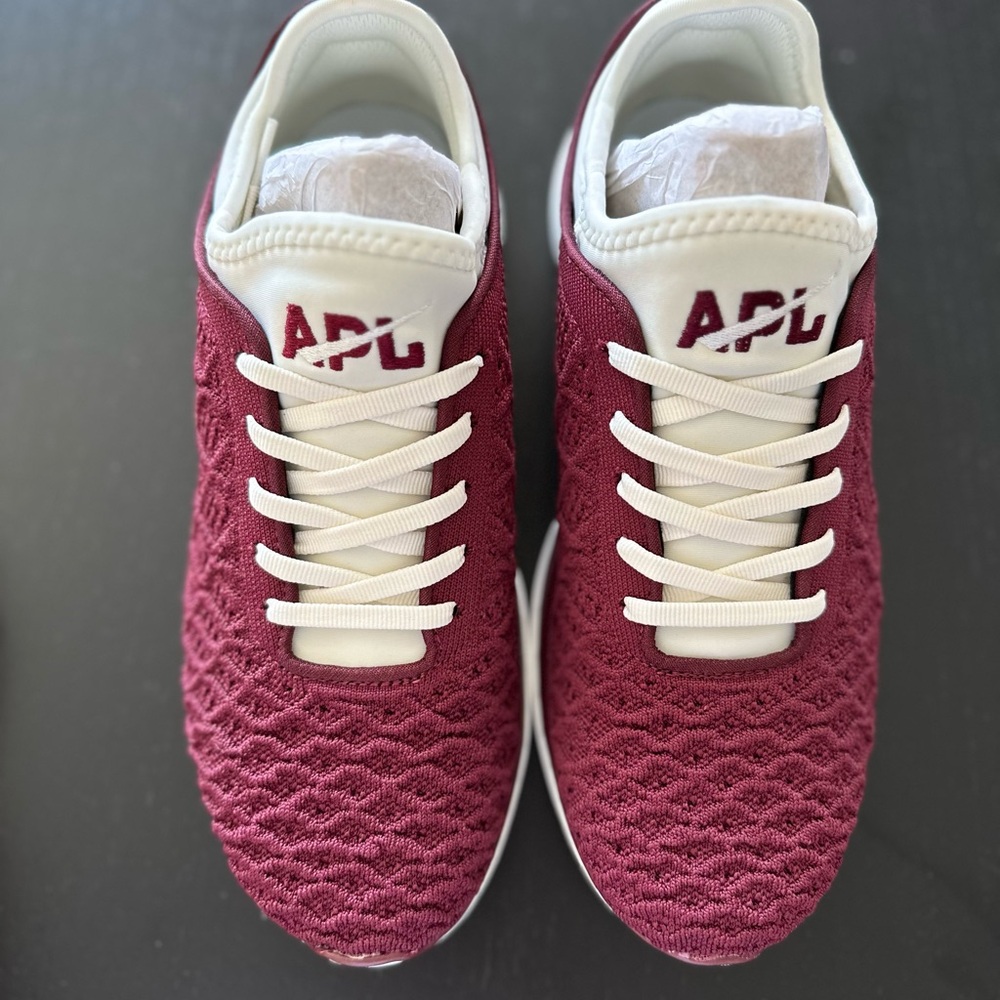 APL Burgundy and White Athletic Shoes